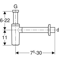 Siphon à tube plongeur Ø 32 mm avec rosace de bonde
