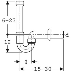 Siphon en tube coudé pour raccordement machine à laver ou lave-vaisselle  152.704.11.1 Geberit