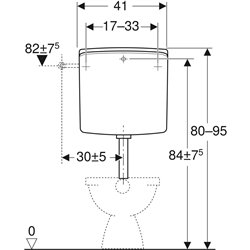 Reservoir WC apparent AP140 rinçage interrompable Alimentation latérale