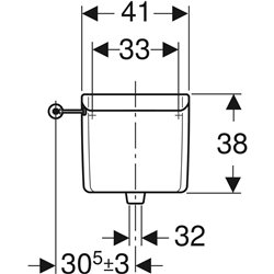 Reservoir WC apparent AP123 Simple Touche Déclenchement à distance