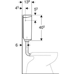 Reservoir WC apparent AP140 Double Touche Pour basse et moyenne position