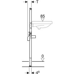 Bâti-support Duofix lavabo 112 cm robinetterie sur gorge