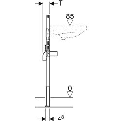 Bâti-support Duofix lavabo 82-98 cm robinetterie sur gorge
