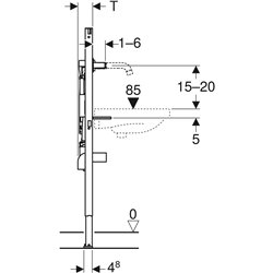 Bâti-support Duofix lavabo 112-130 cm robinetterie murale Geberit ONE avec module à encastrer