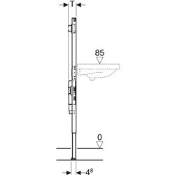 Bâti-support Duofix lavabo 130 cm robinetterie murale apparente avec siphon à encastrer