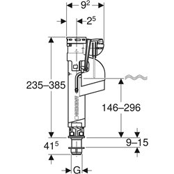 Mecanisme WC Robinet flotteur type 360 Pour réservoir apparent en céramique 