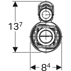 Mecanisme WC complet type 290-380 Double Touche Alimentation universelle