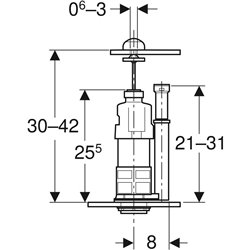 Mecanisme WC type 220 rinçage interrompable 