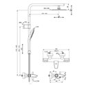 Colonne bain-douche thermostatique Ceratherm T100 téléscopique