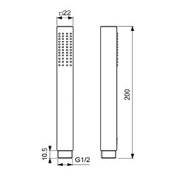 Pommeau de douche stick carré Chromé