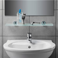 Etagere salle de bain murale en verre