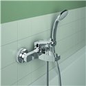 Mitigeur bain-douche mural Chromé avec ensemble de douche Ceraplan