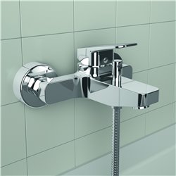 Mitigeur bain-douche mural Chromé avec ensemble de douche Ceraplan