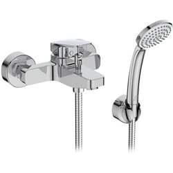 Mitigeur bain-douche mural Chromé avec ensemble de douche Ceraplan