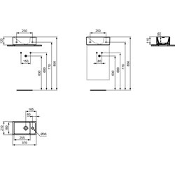 Lave-mains Tempo 37x21 cm version droite