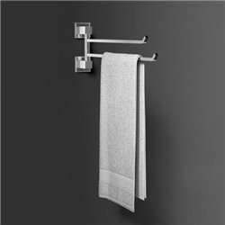 Porte serviette mural double Chromé 45,5 cm