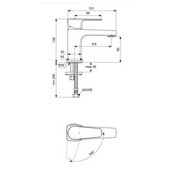 Mitigeur lavabo Blue Start Cerafine D sans tirette