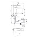 Mitigeur lavabo Grande Blue Start Cerafine D avec tirette et vidage