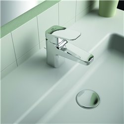 Mitigeur lavabo Blue Start Piccolo Ceraplan avec tirette et vidage  H 132 mm