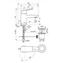Mitigeur lavabo Blue Start Piccolo Ceraplan avec tirette et vidage  H 132 mm