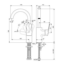 Mitigeur lavabo bec tube haut Ceraplan sans tirette