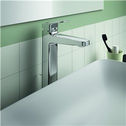 Mitigeur lavabo réhaussé Ceraplan avec tirette et vidage H 321 mm