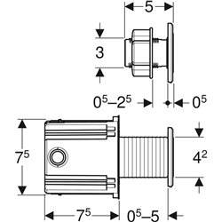Commande WC rinçage double touche, touche infrarouge type 10