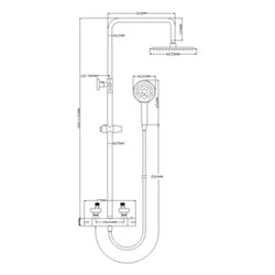 Colonne de douche Hauteur 1500 mm Noir mat Anconetti