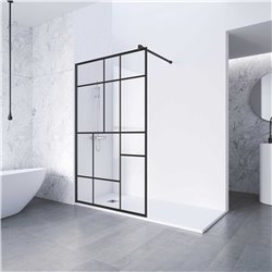 Paroi de douche décor Epaisseur 6 mm Profilé noir 1000 mm Anconetti