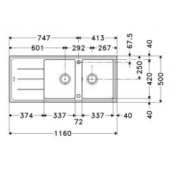 Evier Basis Fragranit BFG 621 Café Crème 032531