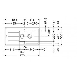 Evier Basis Fragranit BFG 651 Oyster 907914