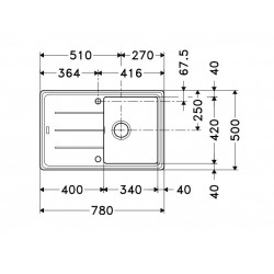 Evier Basis Fragranit BFG 611-78 Oyster 907884