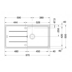 Evier Basis Fragranit BFG 611-97 Platinum 032432