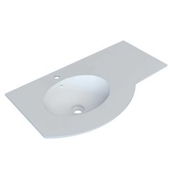Plan vasque intégré en Solid surface 900 mmX1200 mmX515 mm Anconetti. Nombre de vasque : 2