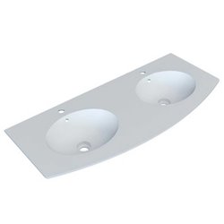 Plan vasque intégré en Solid surface 1200 mmX1200 mmX490 mm Anconetti. Nombre de vasque : 1
