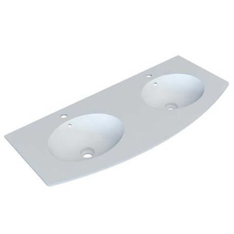 Plan vasque intégré en Solid surface 1200 mmX1200 mmX490 mm Anconetti. Nombre de vasque : 1