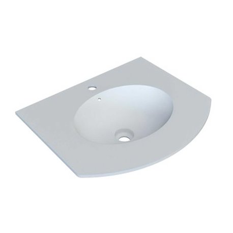 Plan vasque intégré en Solid surface 900 mmX1200 mmX475 mm Anconetti. Nombre de vasque : 1
