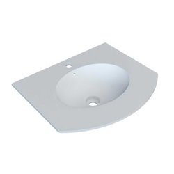 Plan vasque intégré en Solid surface 600 mmX1200 mmX515 mm Anconetti. Nombre de vasque : 1