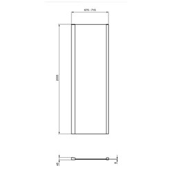 Paroi de douche latérale fixe I.life 70 cm 