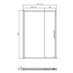 Paroi de douche I.life accès d'angle 140 cm 
