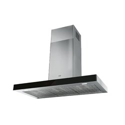 Hotte box Crystal inox/bandeau verre noir 90 cm