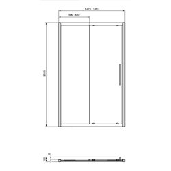Porte de douche coulissante I.life 130 cm 