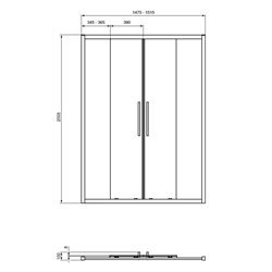 Porte de douche double coulissante I.life 150 cm 