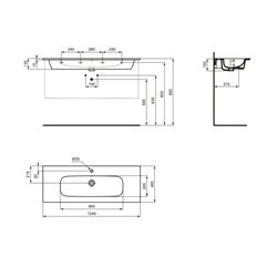 Lavabo I.Life A 124x46 cm 