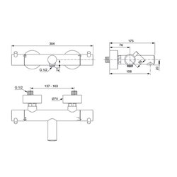 Mitigeur thermostatique bain-douche Ceratherm 125 Chromé