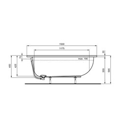 Baignoire rectangulaire 150x70 cm