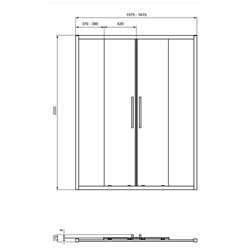 Porte de douche double coulissante I.life 160 cm 