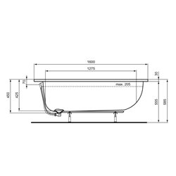 Baignoire rectangulaire 160x70 cm