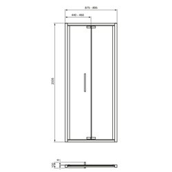 Porte de douche pliante I.life 90 cm 