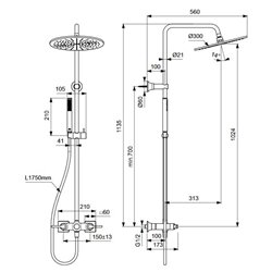 Ensemble de douche Joy Neo Poignées levier Chromé